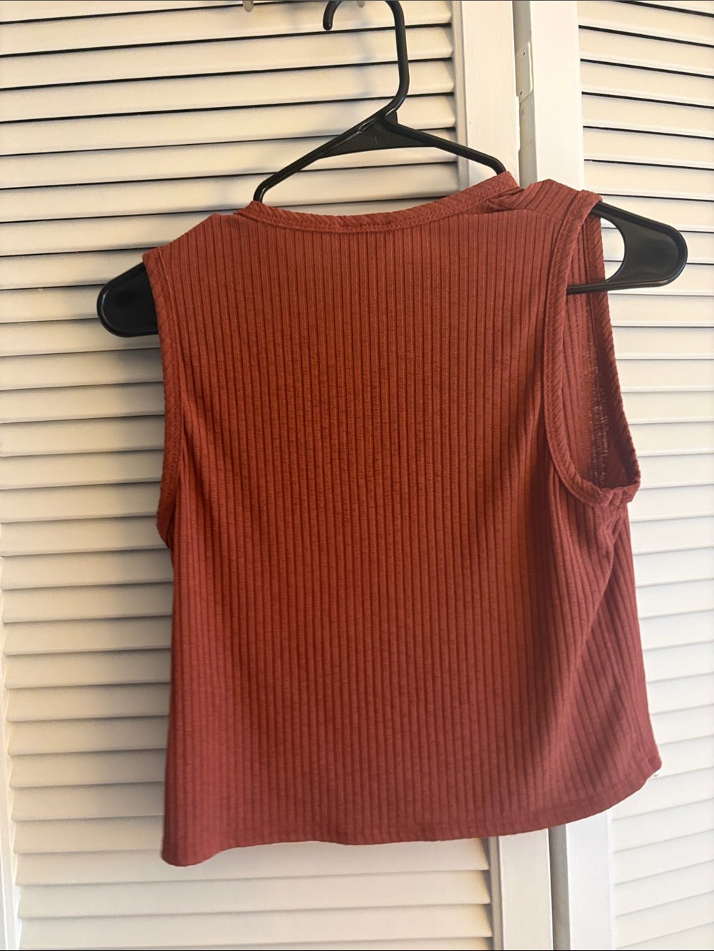 Olivia Rae Ribbed Pocket Tank in Rust - Picture 3 of 3